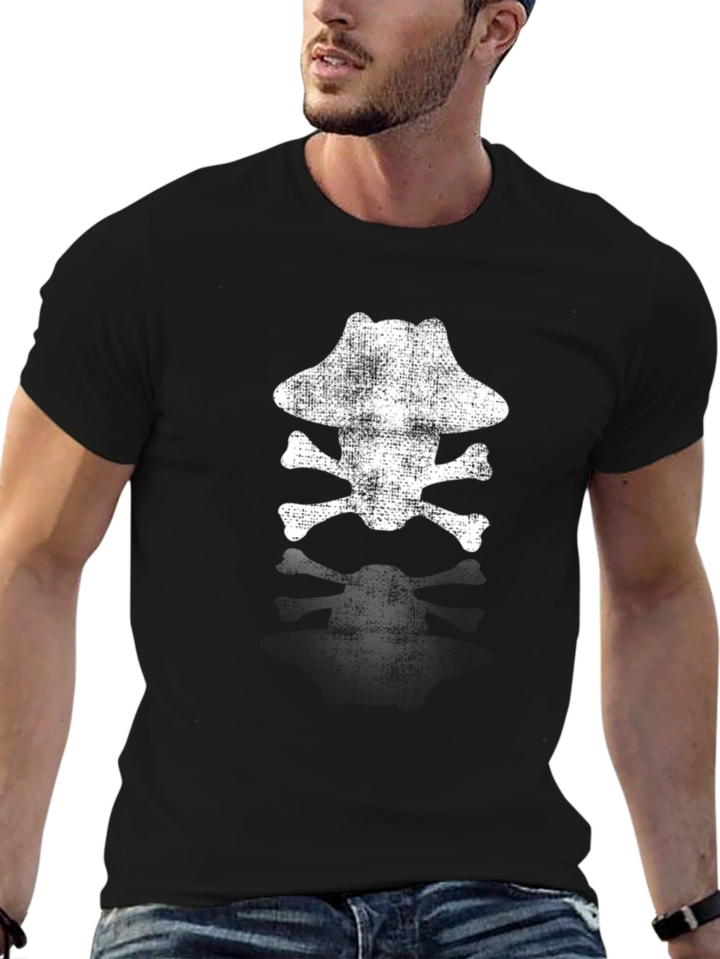 Pirate Skull Graphic T-Shirt - Black Cotton Tee