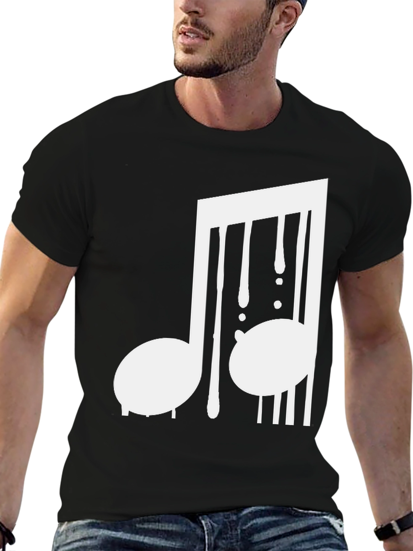 Black Music Note Graphic Tee