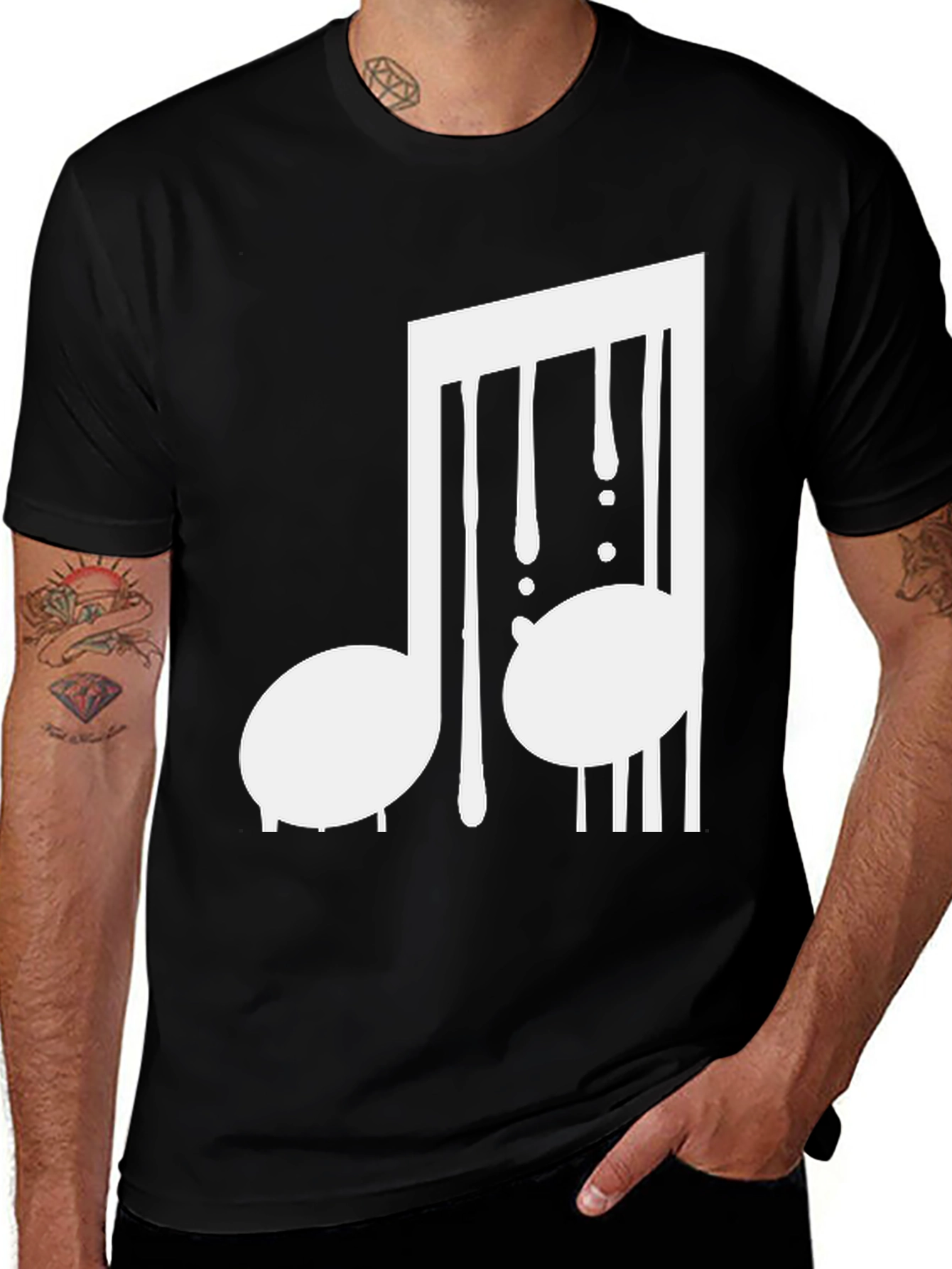 Black Music Note Graphic Tee