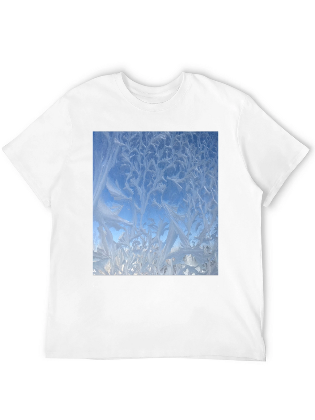 Winter Window Frost Print T-Shirt - Black