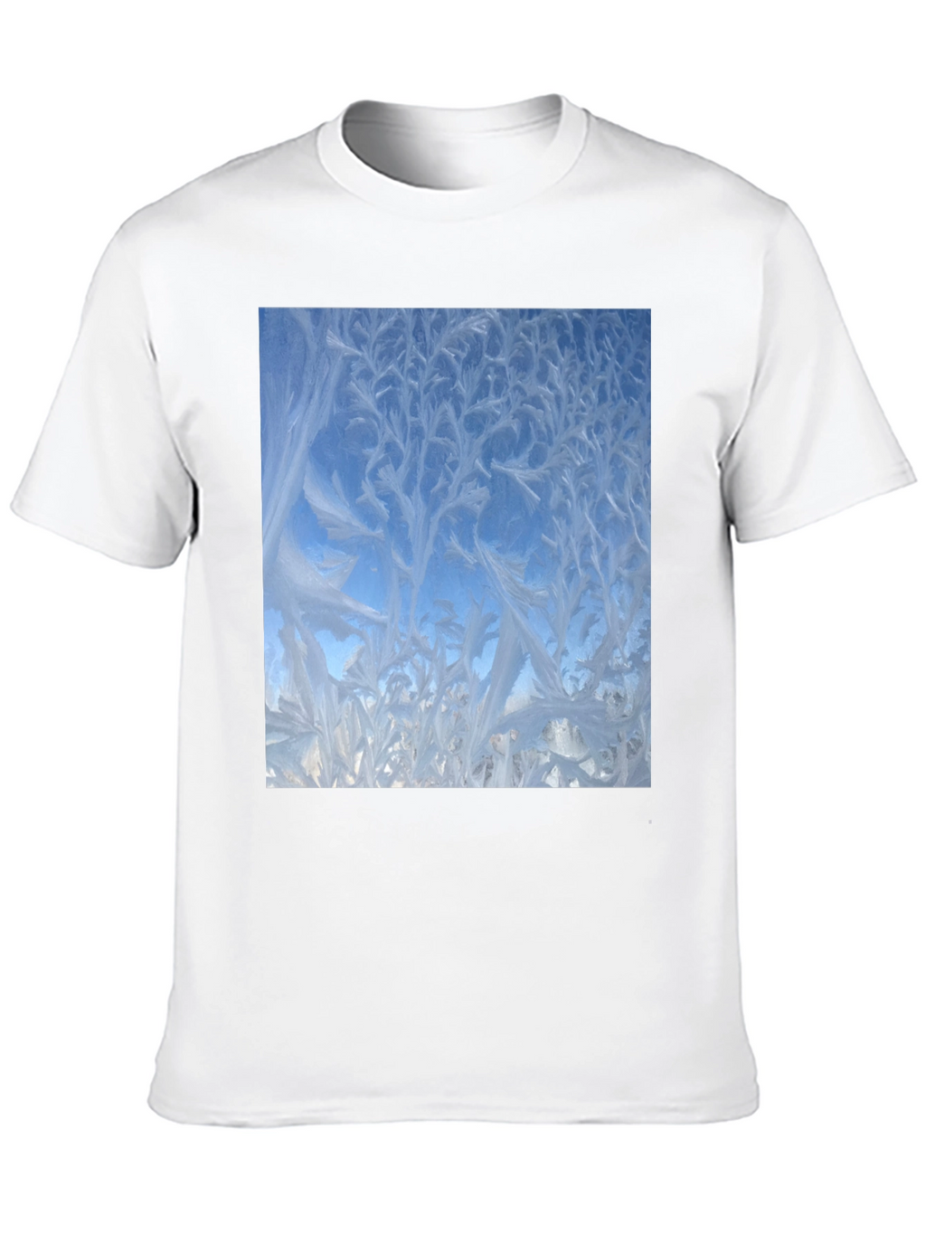 Winter Window Frost Print T-Shirt - Black