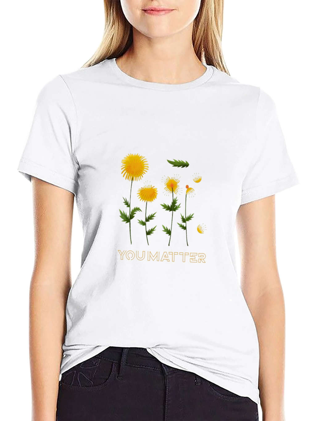 You Matter Dandelion Graphic Black T-Shirt