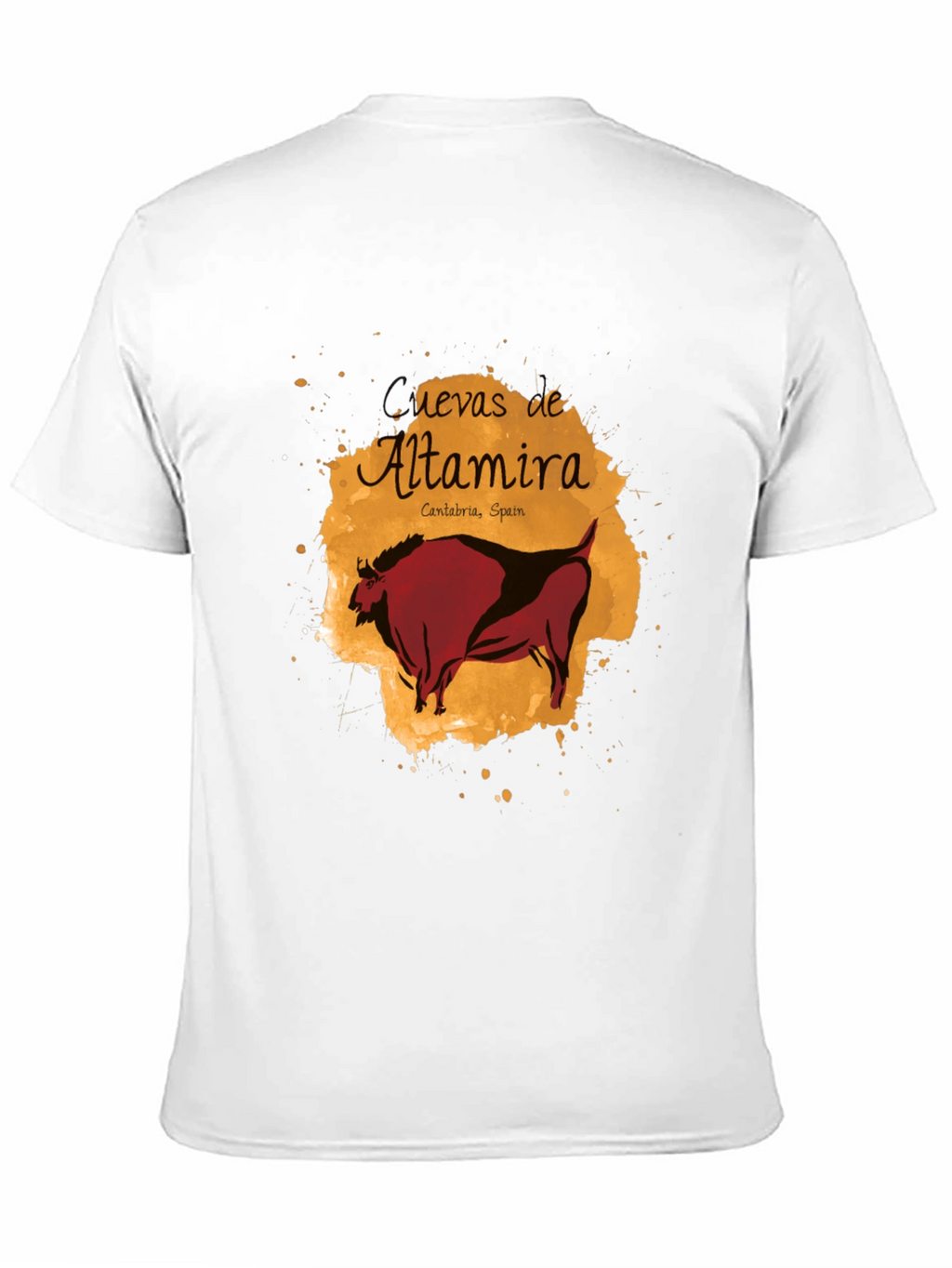Altamira Caves Bison Graphic Tee - Artistic Black T-Shirt