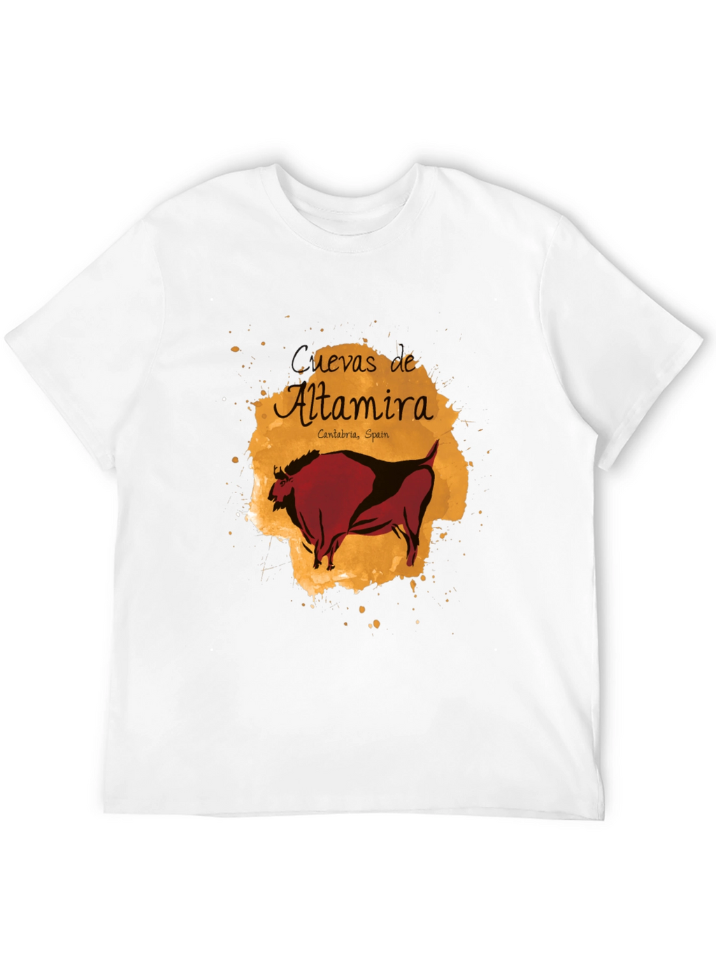 Altamira Caves Bison Graphic Tee - Artistic Black T-Shirt