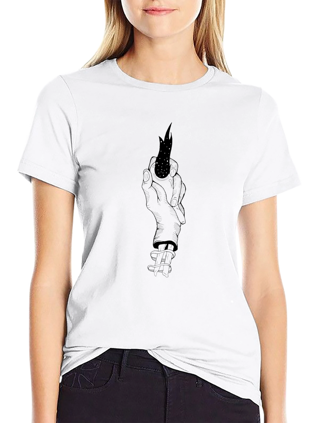 Dark Arts T-Shirt - Hand Holding Flame Design