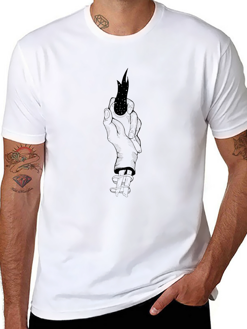 Dark Arts T-Shirt - Hand Holding Flame Design