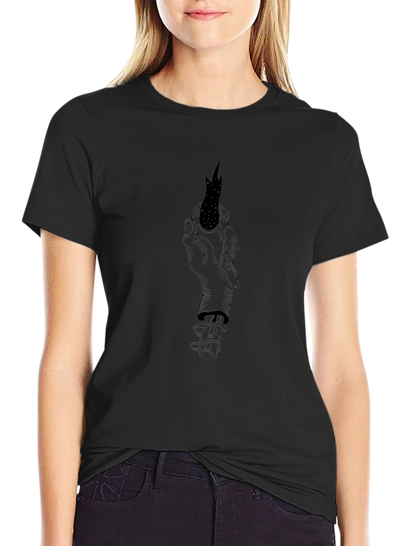 Dark Arts T-Shirt - Hand Holding Flame Design