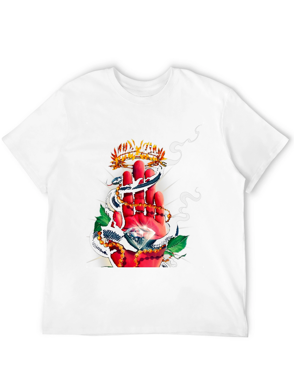 Crown & Diamond Graphic Print Black T-Shirt