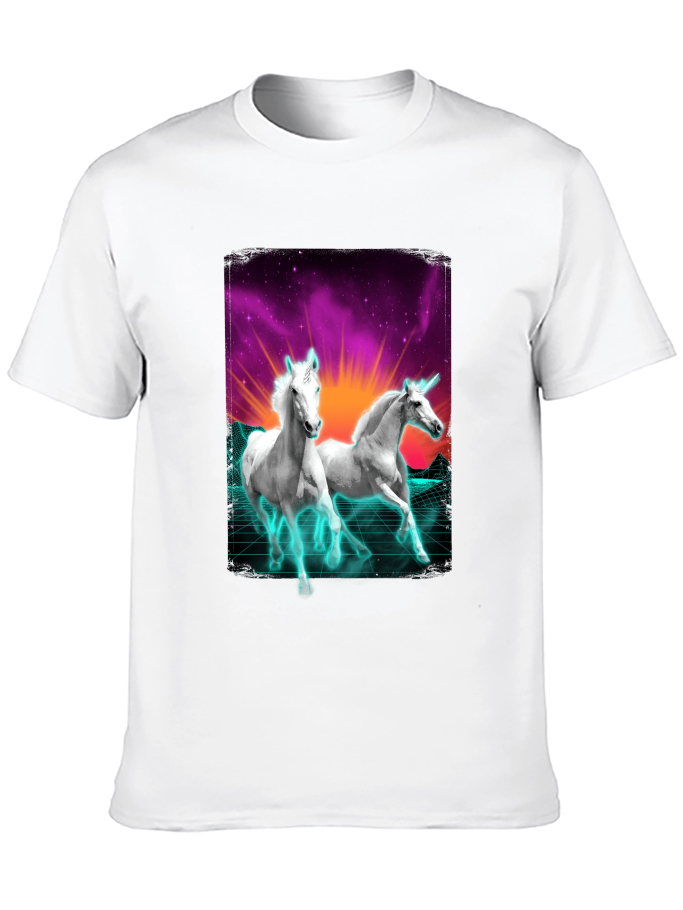 Unicorn Retro T-Shirt - Black Cotton Blend