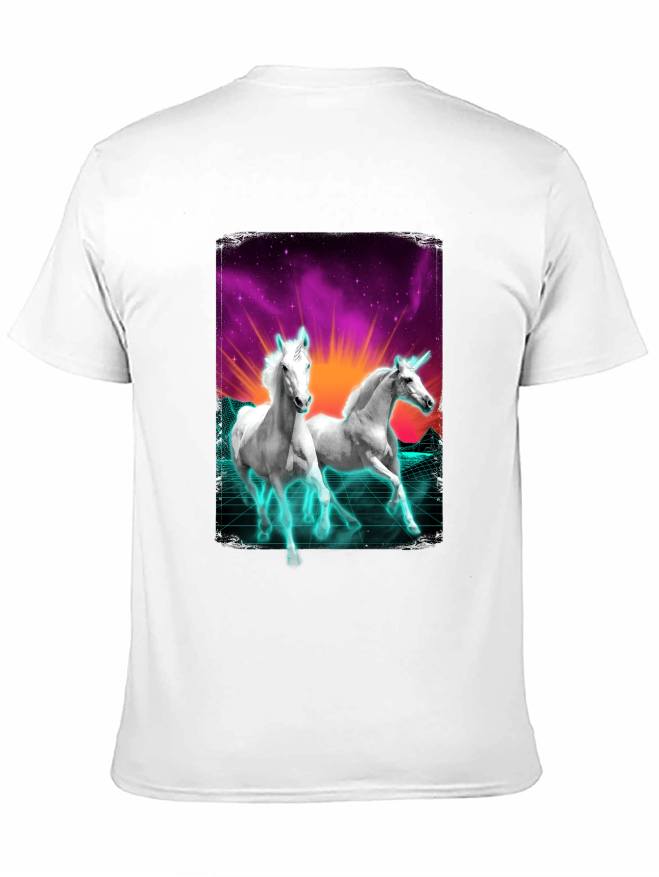 Unicorn Retro T-Shirt - Black Cotton Blend