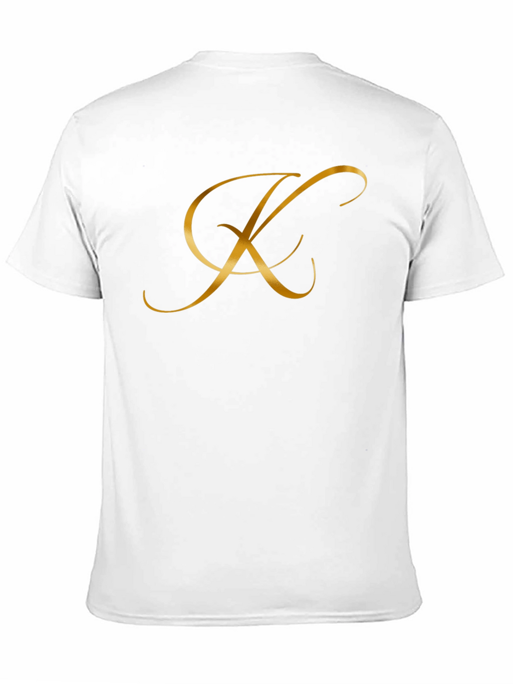 Elegant Gold Letter K Black T-Shirt