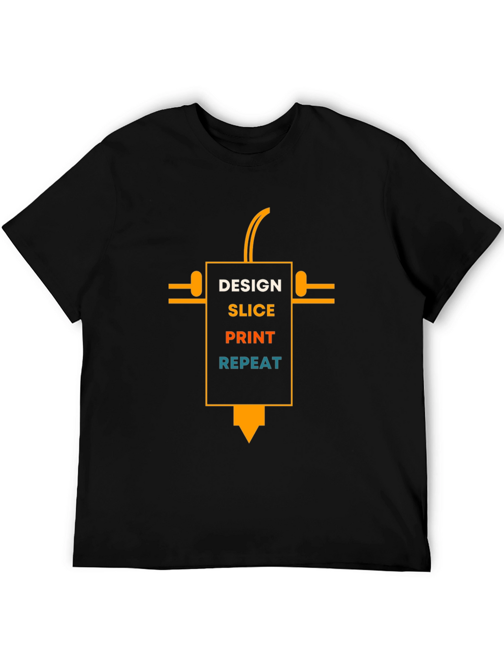 Design Slice Print Repeat Black T-Shirt