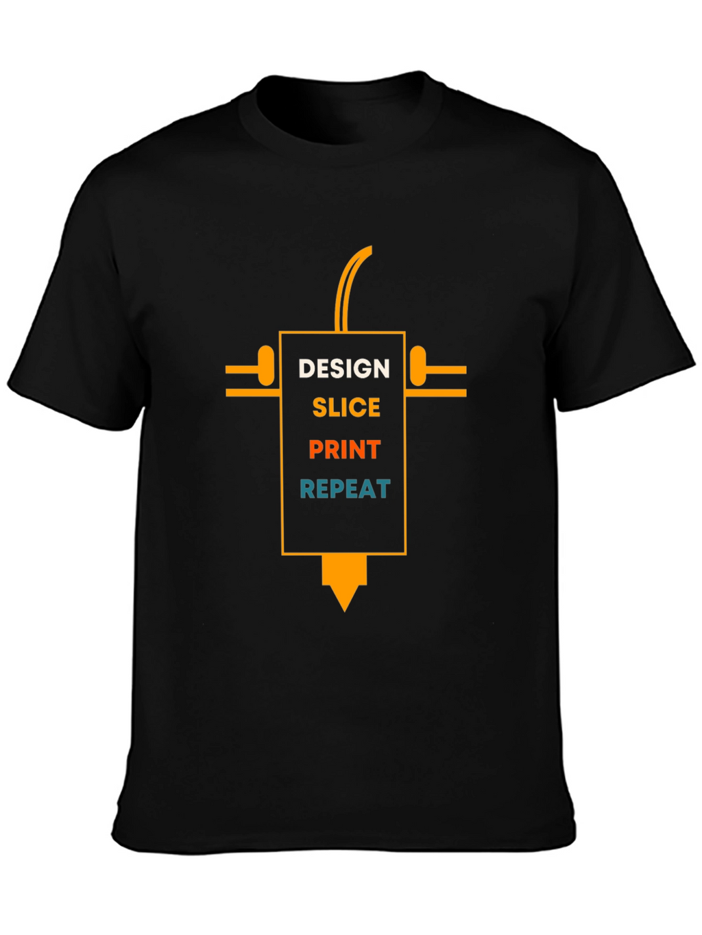 Design Slice Print Repeat Black T-Shirt
