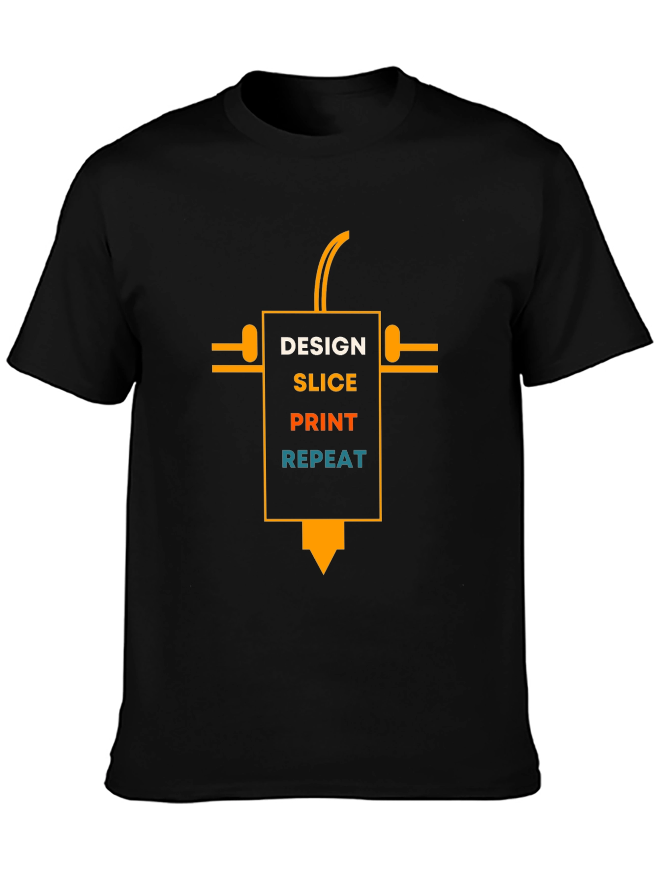Design Slice Print Repeat Black T-Shirt