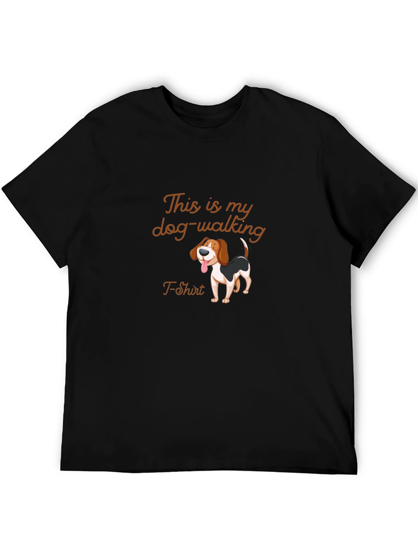 Dog Walking T-Shirt - Mens Black Tee