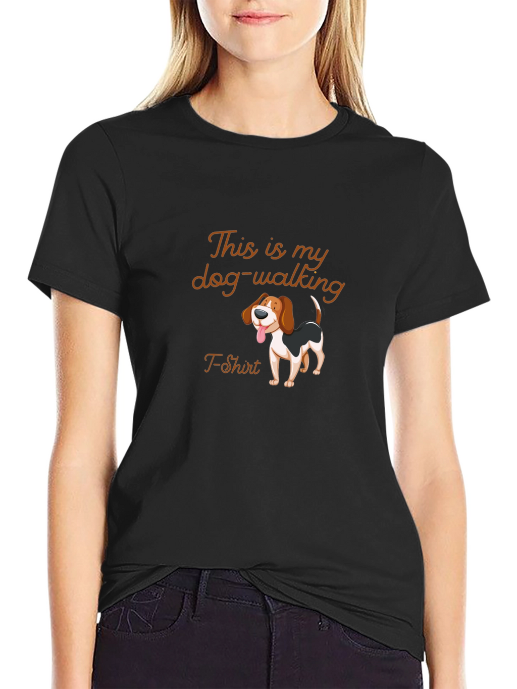 Dog Walking T-Shirt - Mens Black Tee