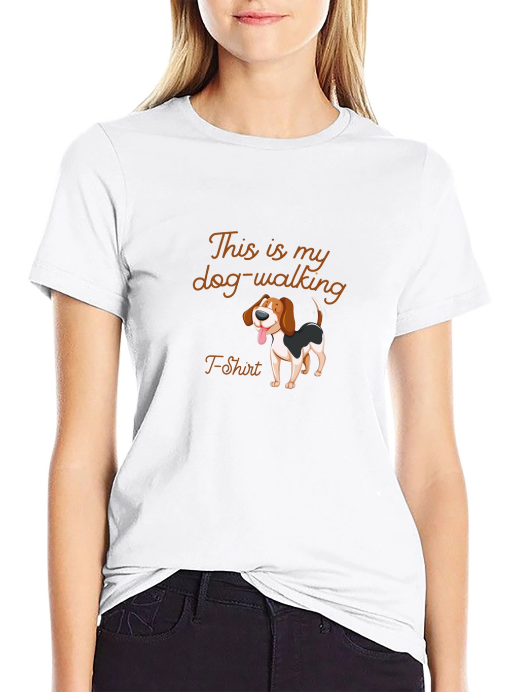 Dog Walking T-Shirt - Mens Black Tee