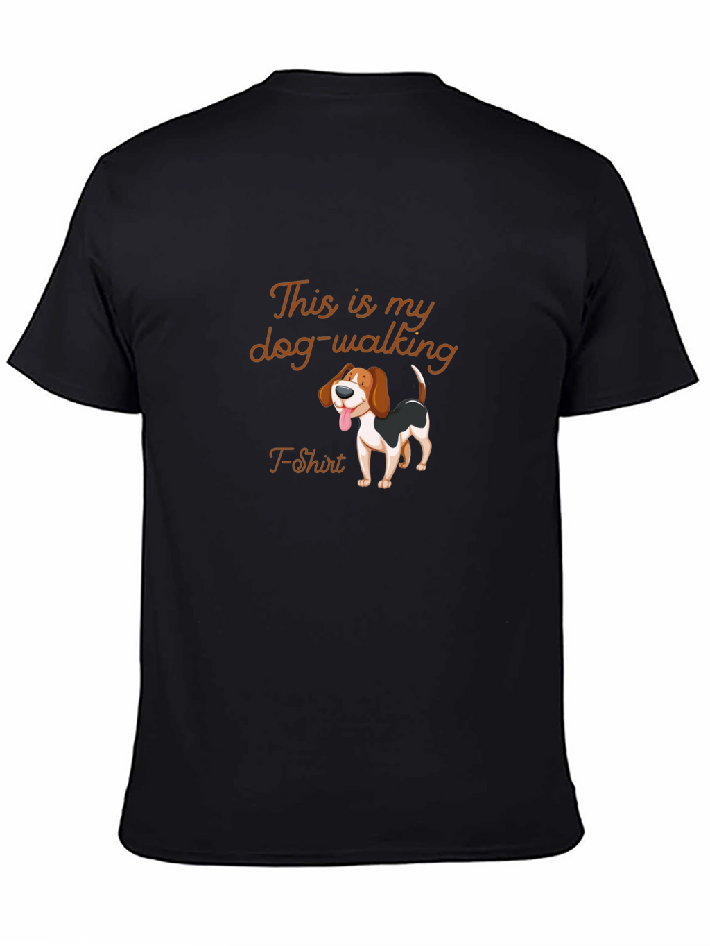 Dog Walking T-Shirt - Mens Black Tee