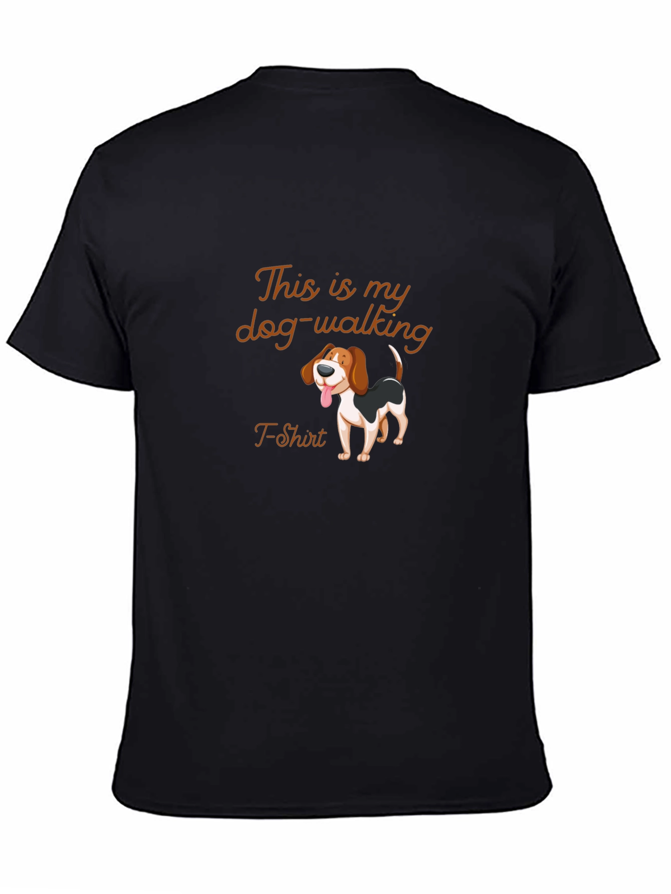 Dog Walking T-Shirt - Mens Black Tee