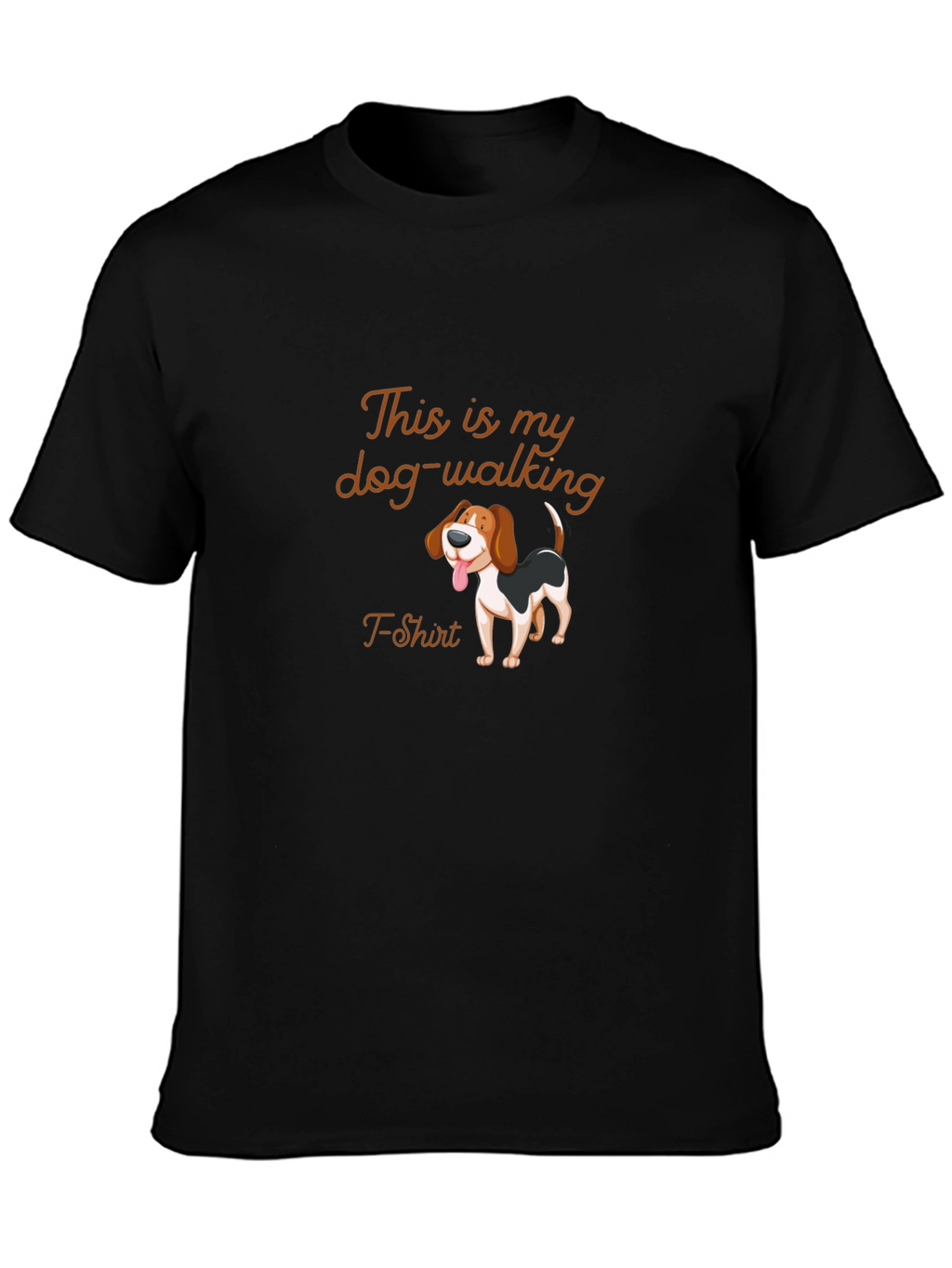 Dog Walking T-Shirt - Mens Black Tee