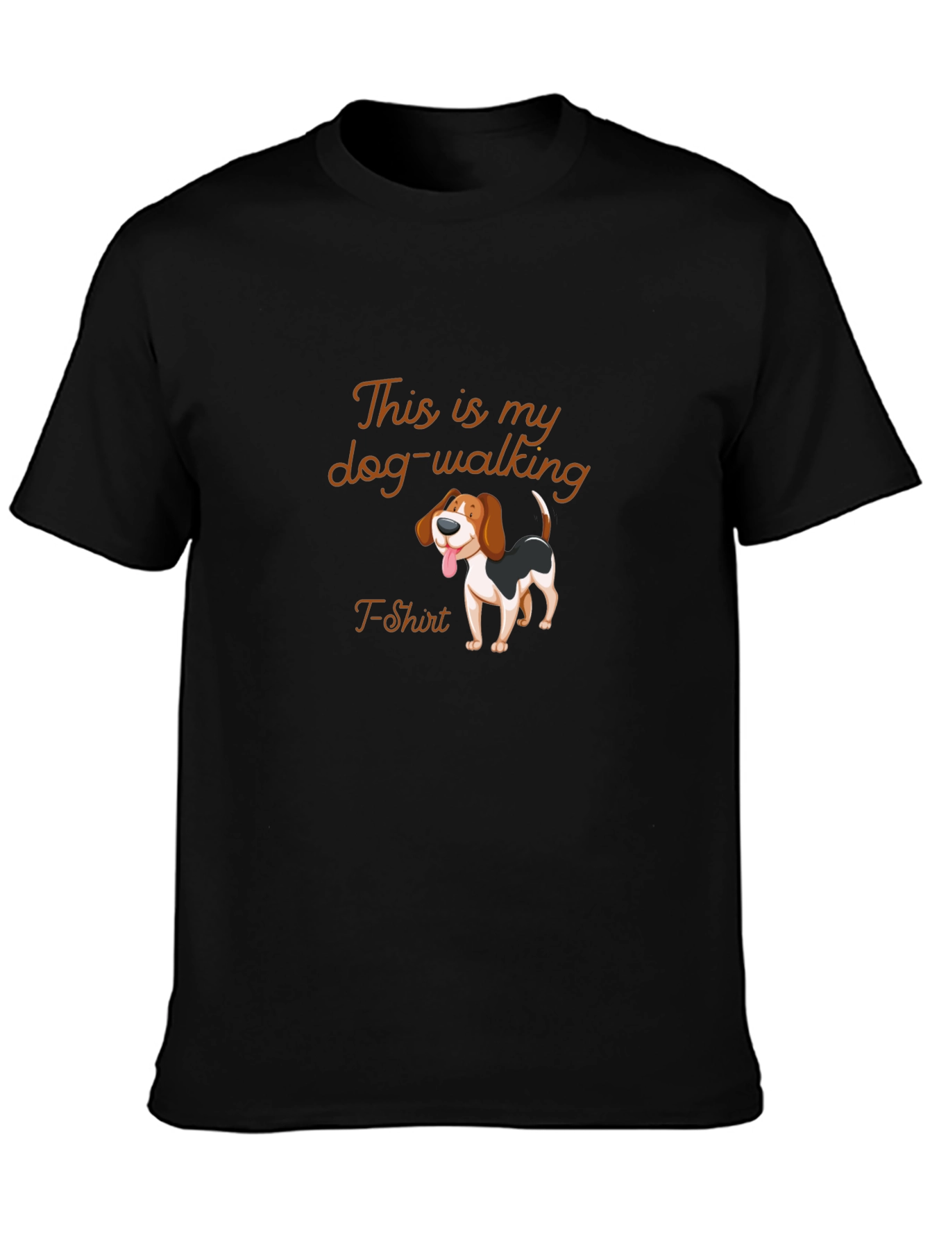 Dog Walking T-Shirt - Mens Black Tee