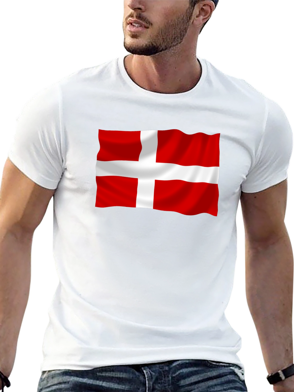 Denmark Flag Graphic Tee - Black