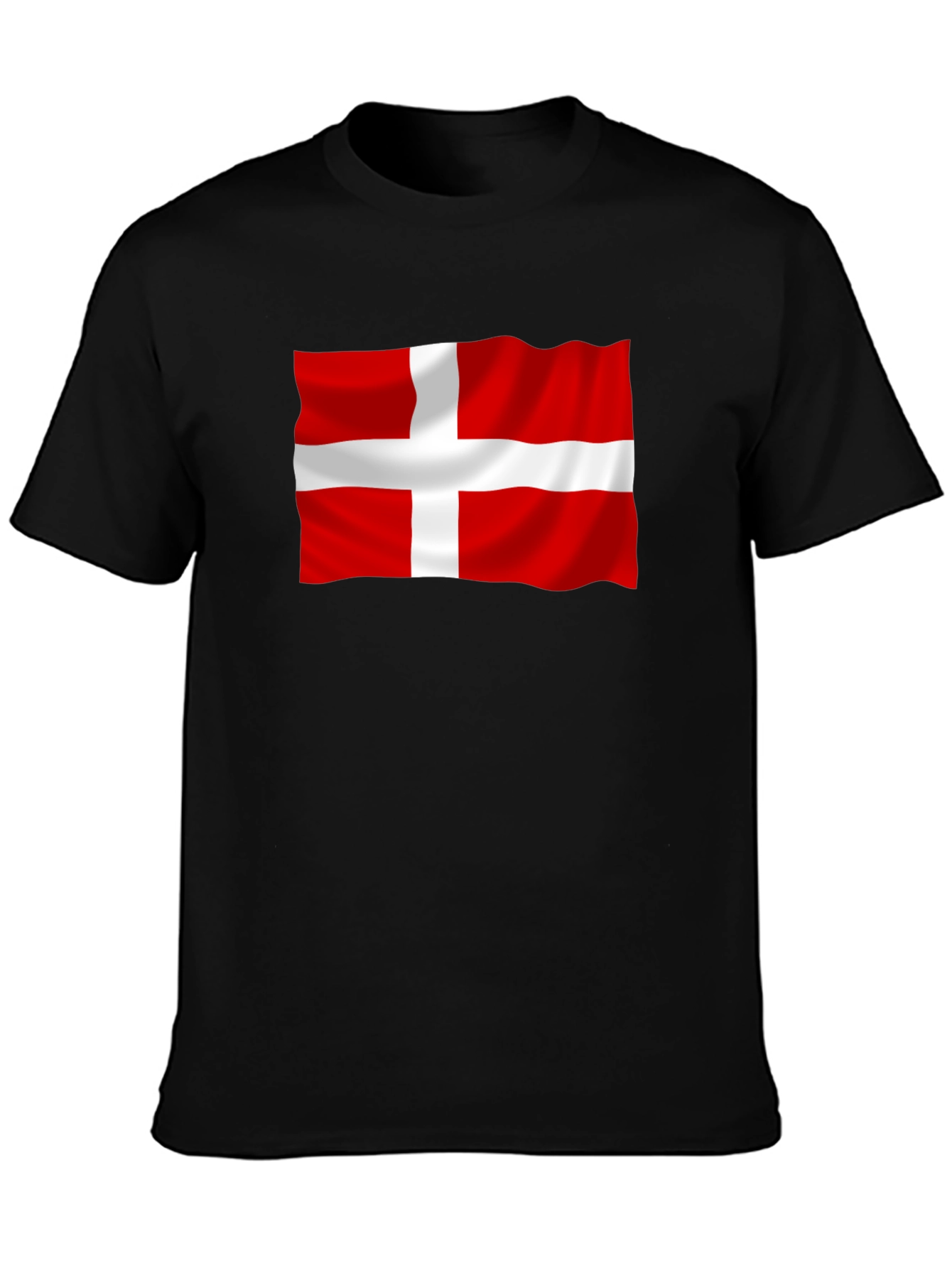 Denmark Flag Graphic Tee - Black