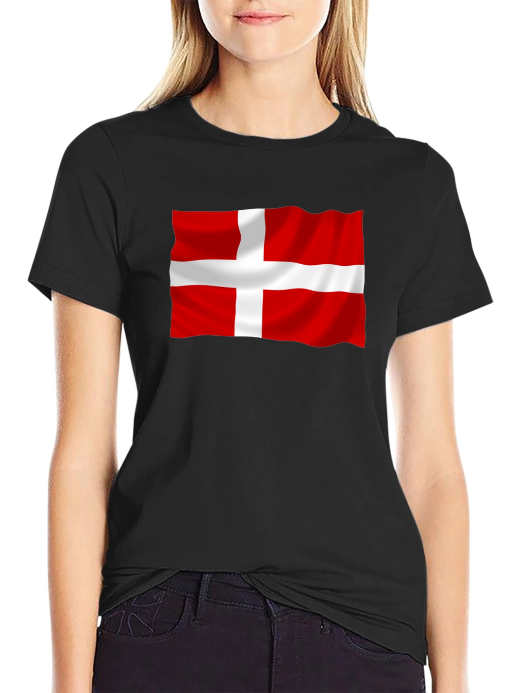 Denmark Flag Graphic Tee - Black