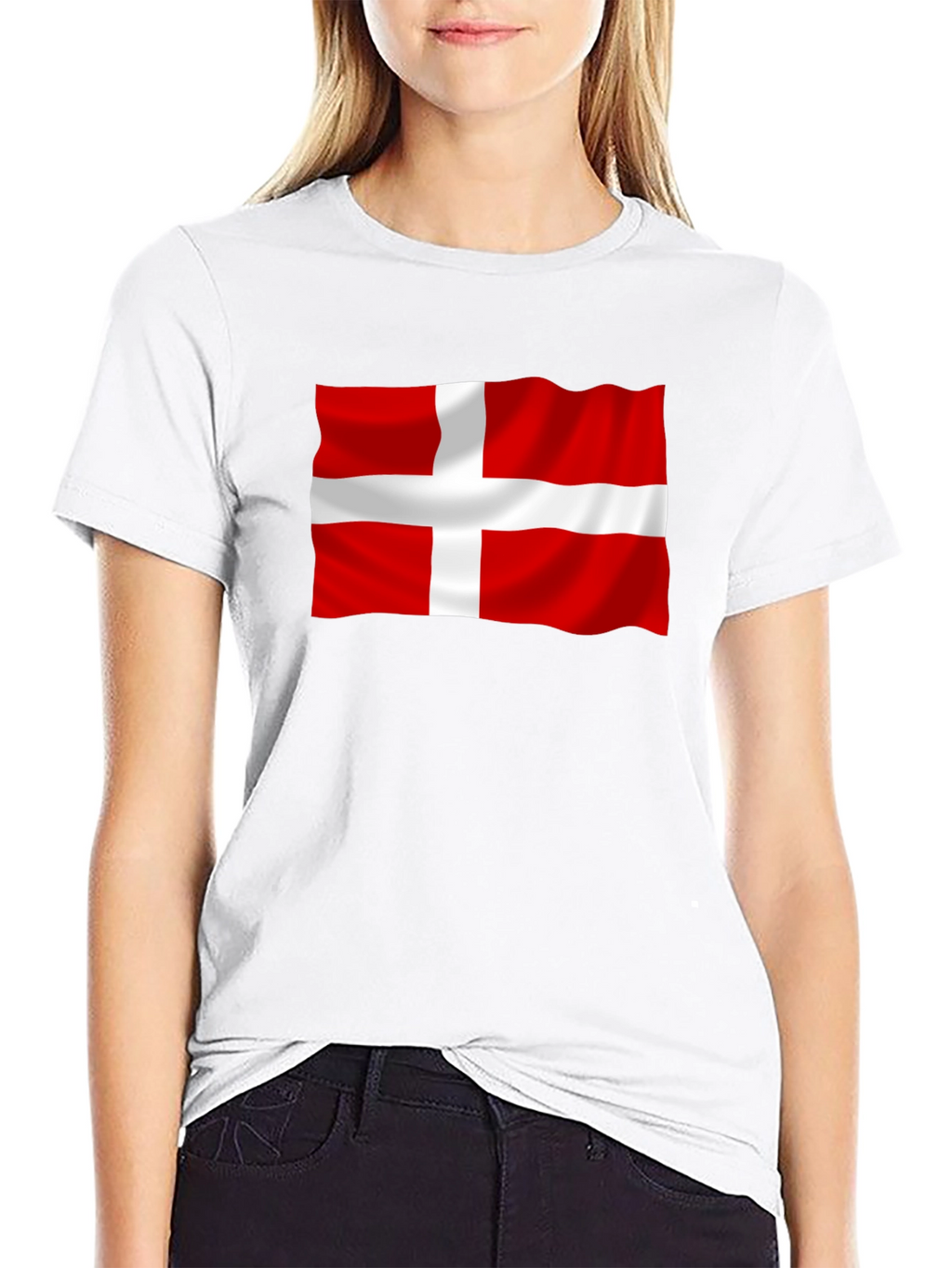 Denmark Flag Graphic Tee - Black