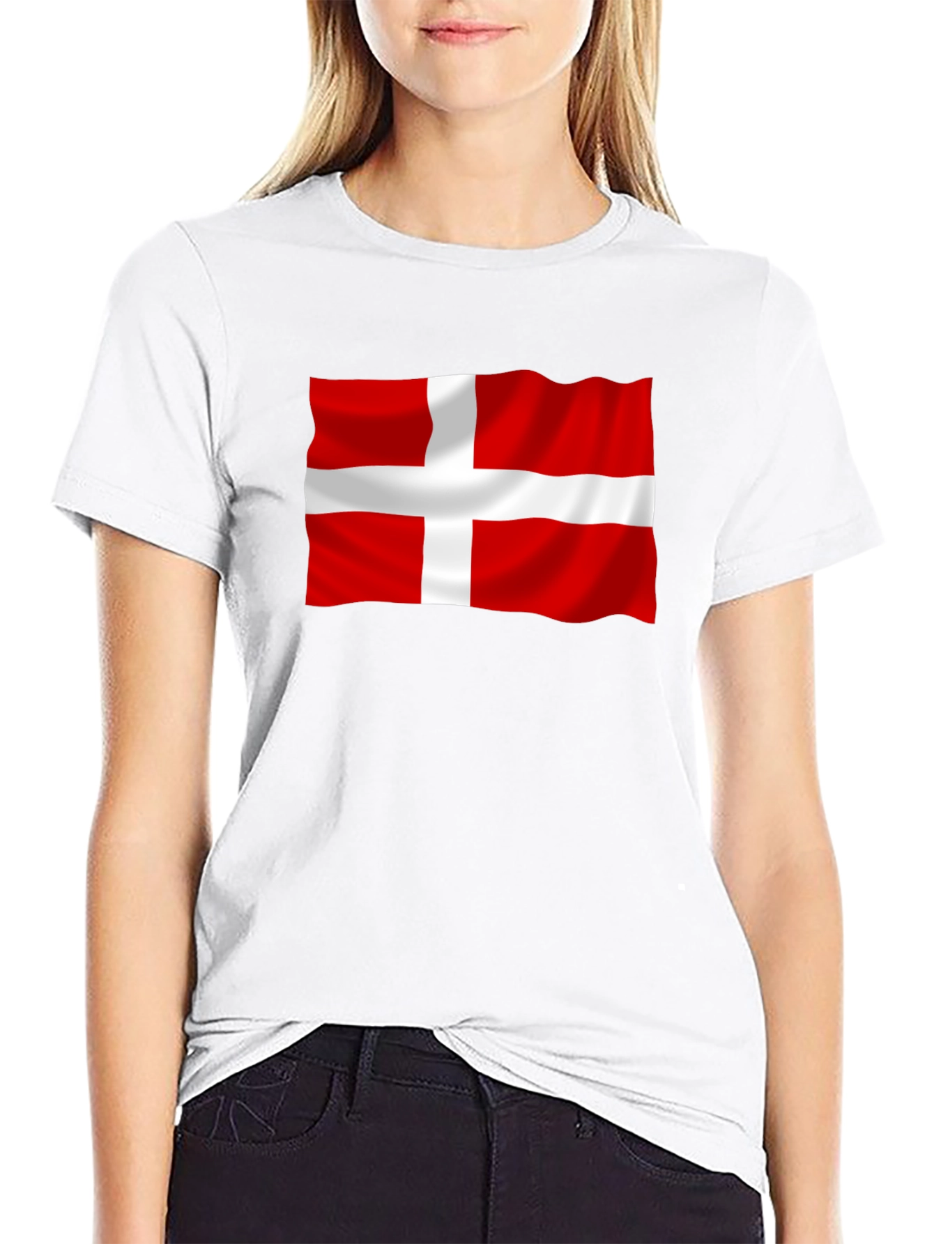 Denmark Flag Graphic Tee - Black