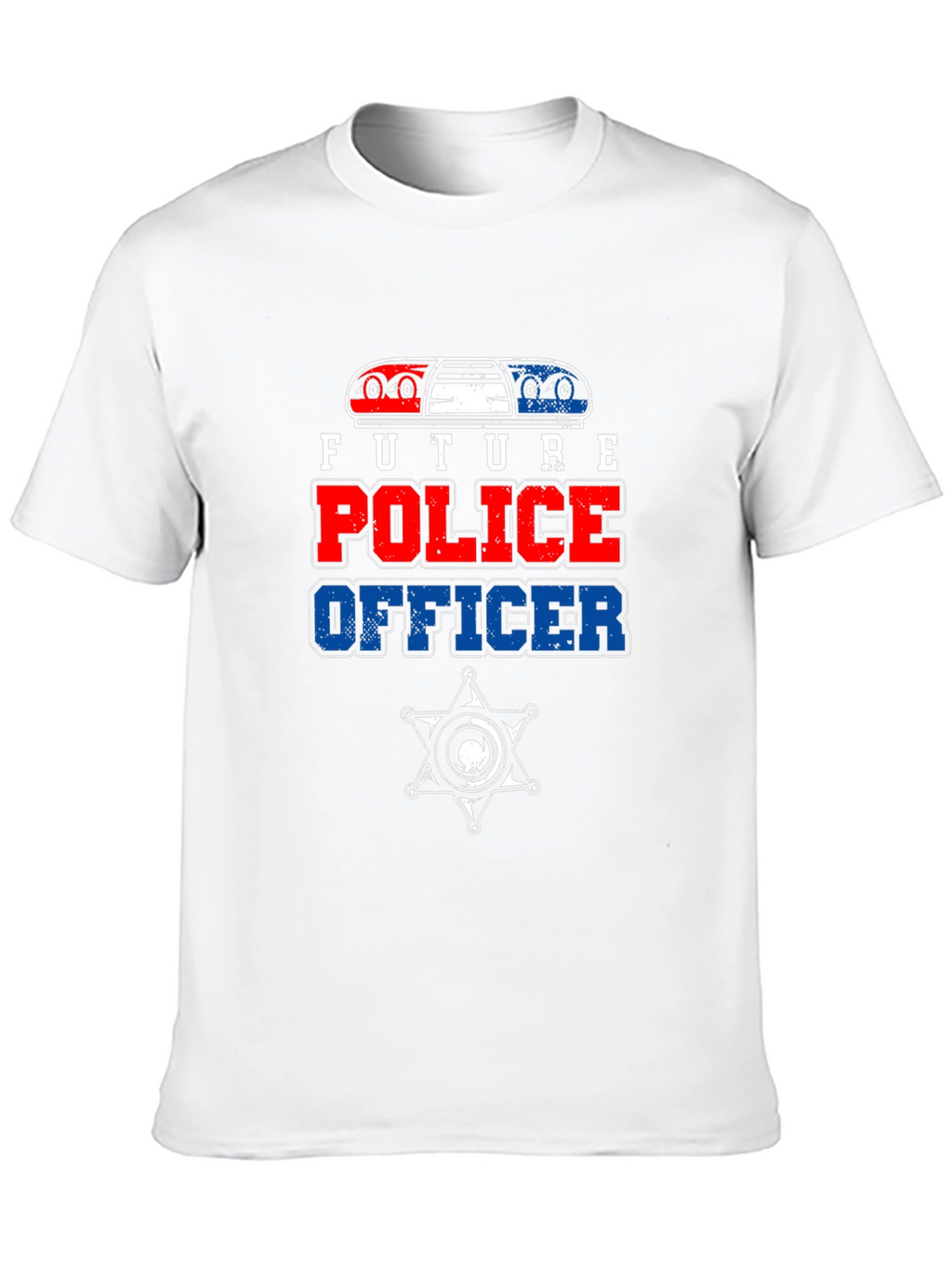 Future Police Officer Graphic Tee - Black Cotton T-Shirt
