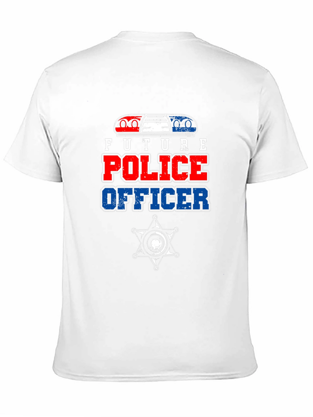 Future Police Officer Graphic Tee - Black Cotton T-Shirt
