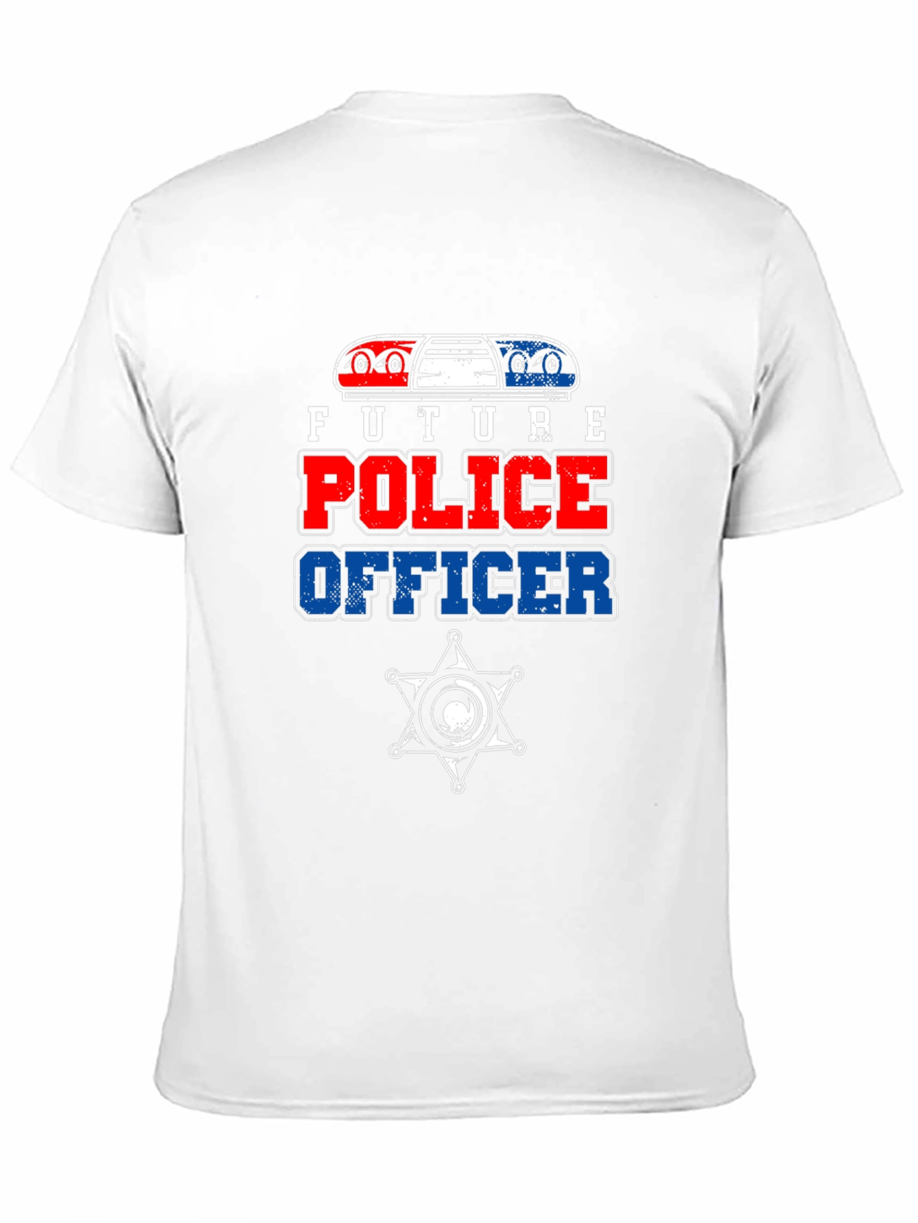 Future Police Officer Graphic Tee - Black Cotton T-Shirt