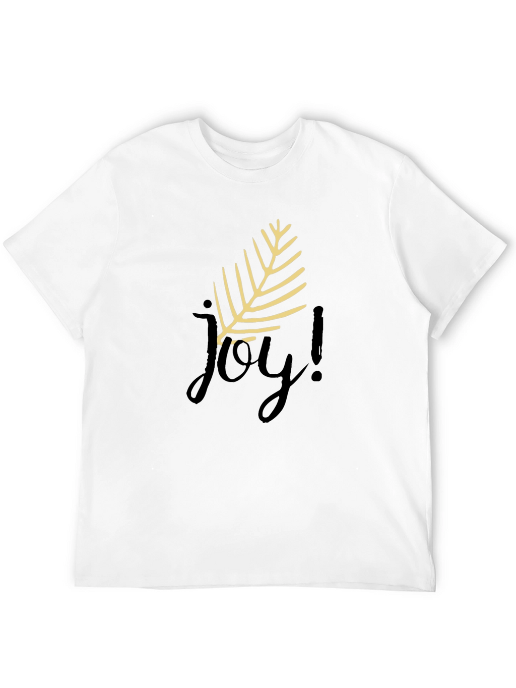 Joyful Black T-Shirt with Leaf Design