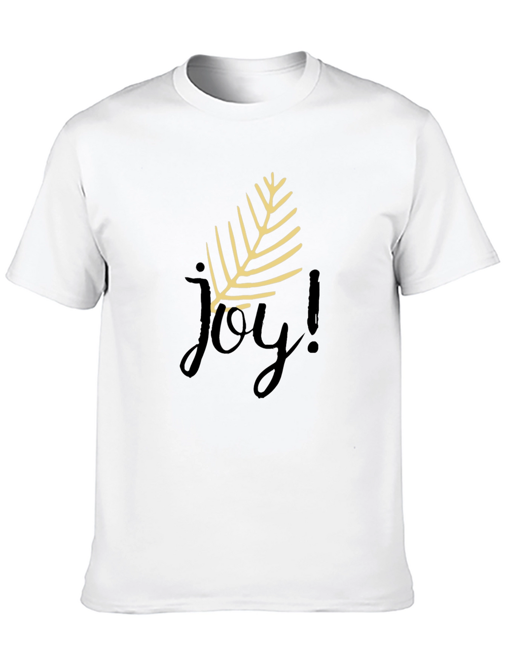Joyful Black T-Shirt with Leaf Design