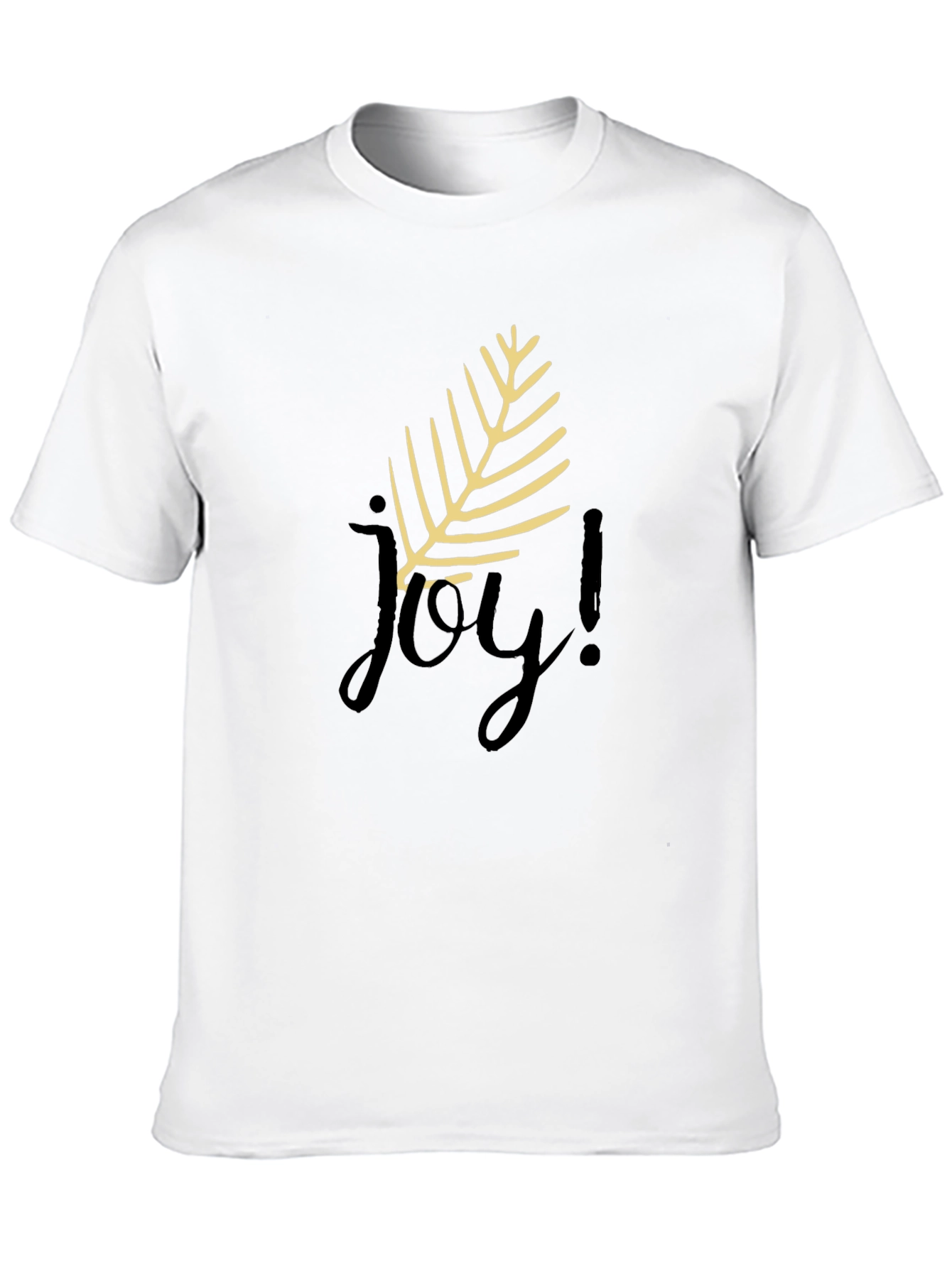 Joyful Black T-Shirt with Leaf Design