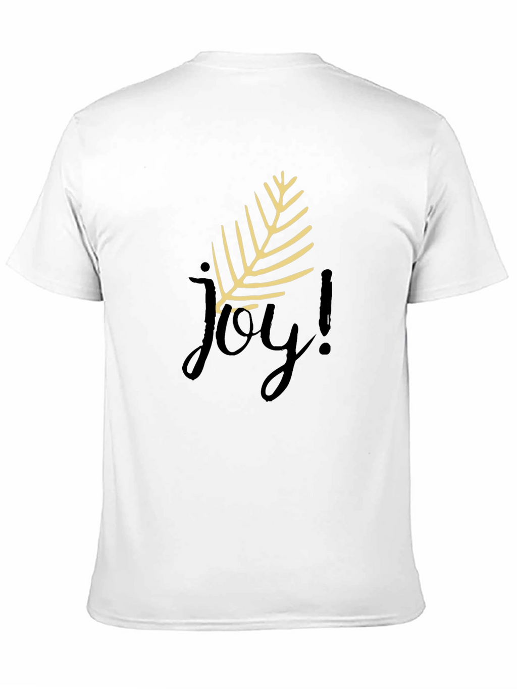Joyful Black T-Shirt with Leaf Design