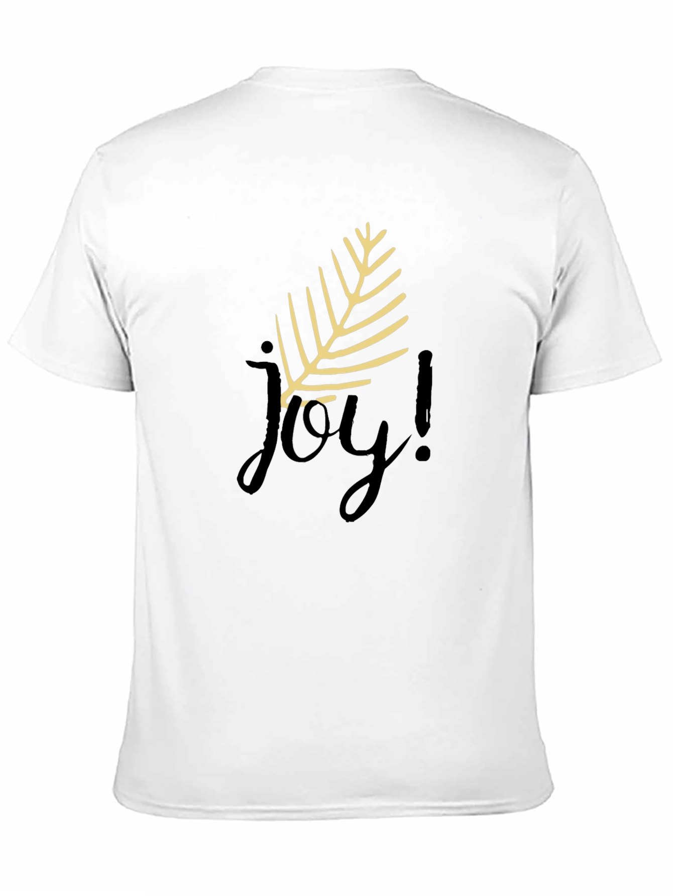 Joyful Black T-Shirt with Leaf Design