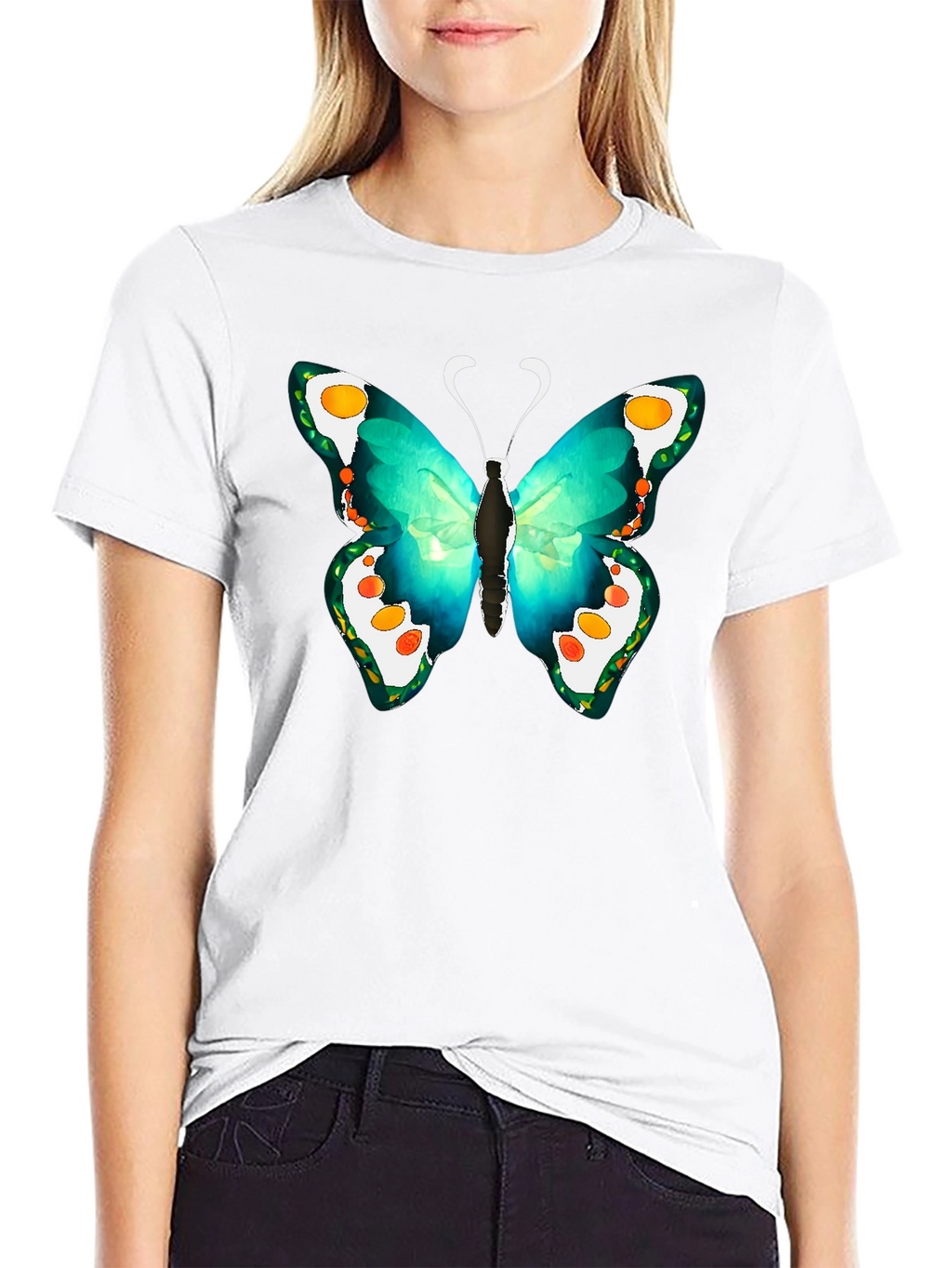 Butterfly Graphic Tee - Mens Black T-Shirt