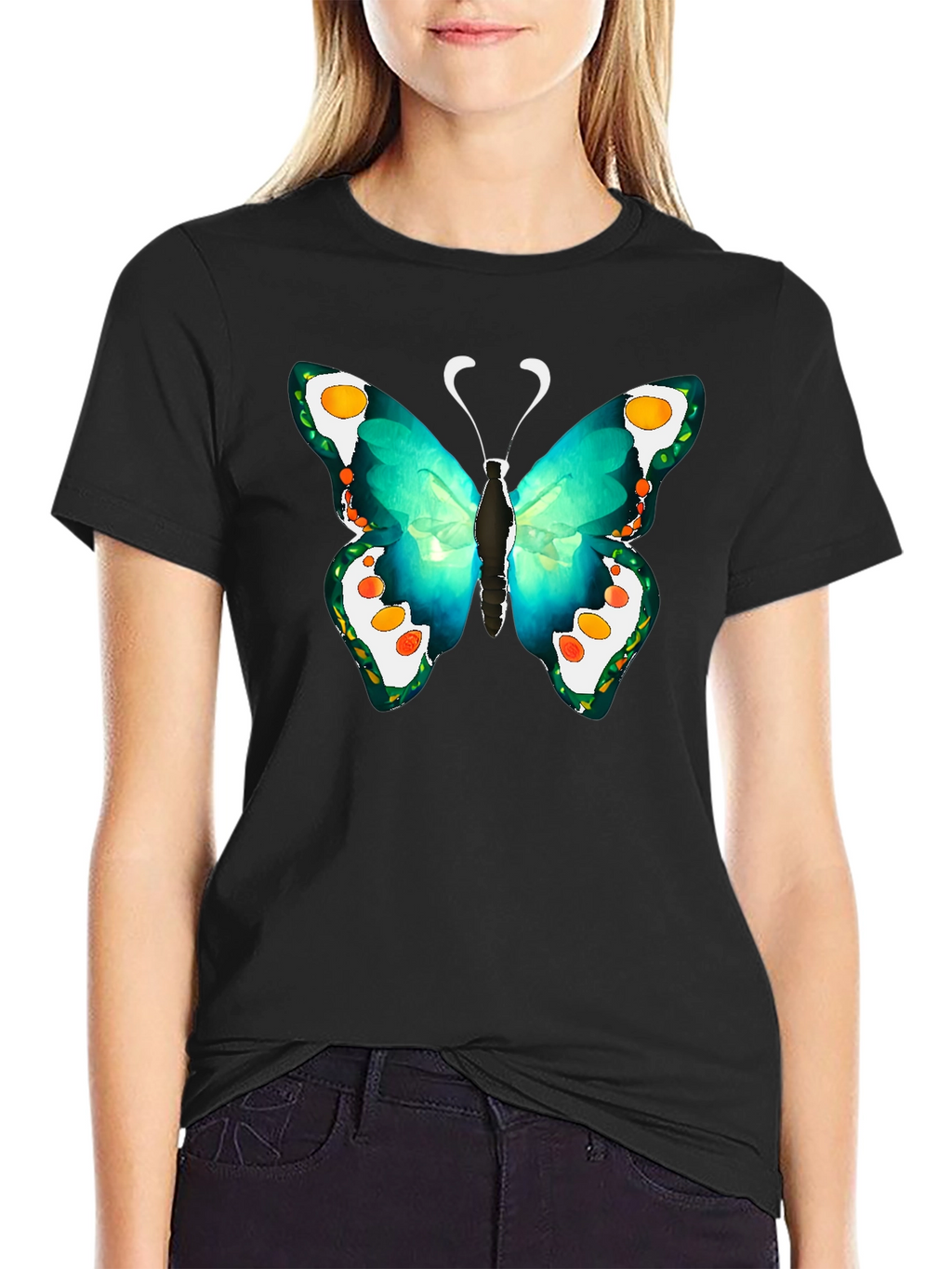 Butterfly Graphic Tee - Mens Black T-Shirt