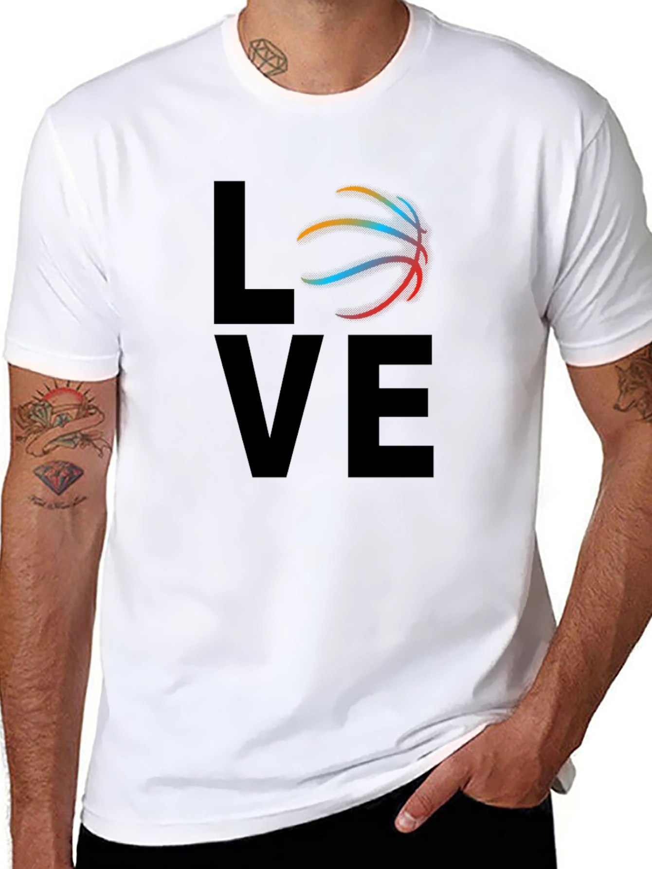 Basketball Love Graphic T-Shirt - Black