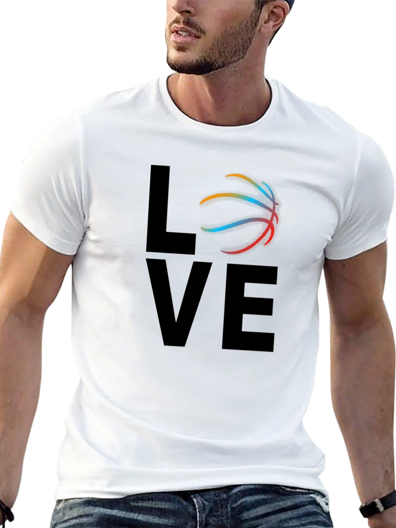 Basketball Love Graphic T-Shirt - Black