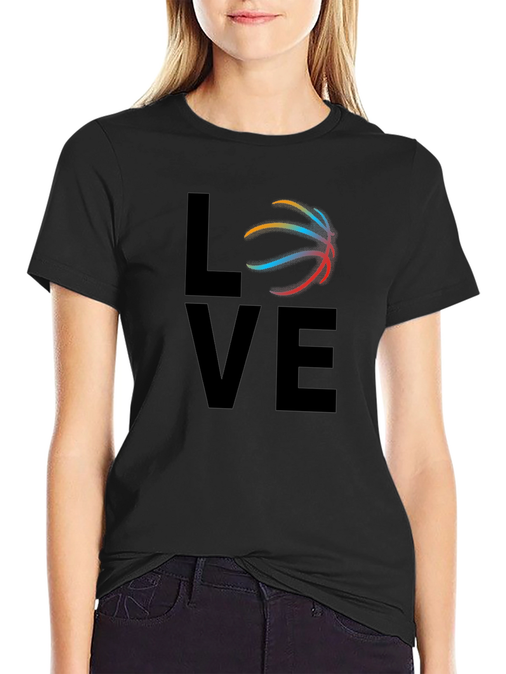 Basketball Love Graphic T-Shirt - Black