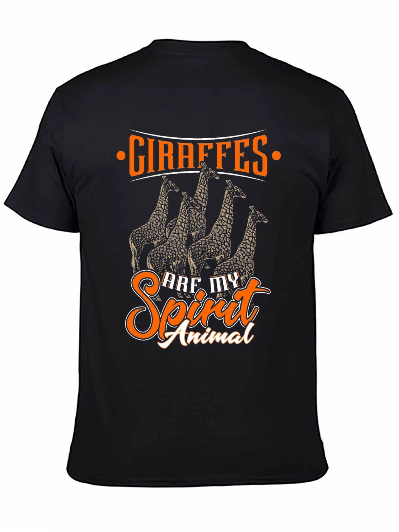 Giraffe Spirit Animal Black Graphic Tee