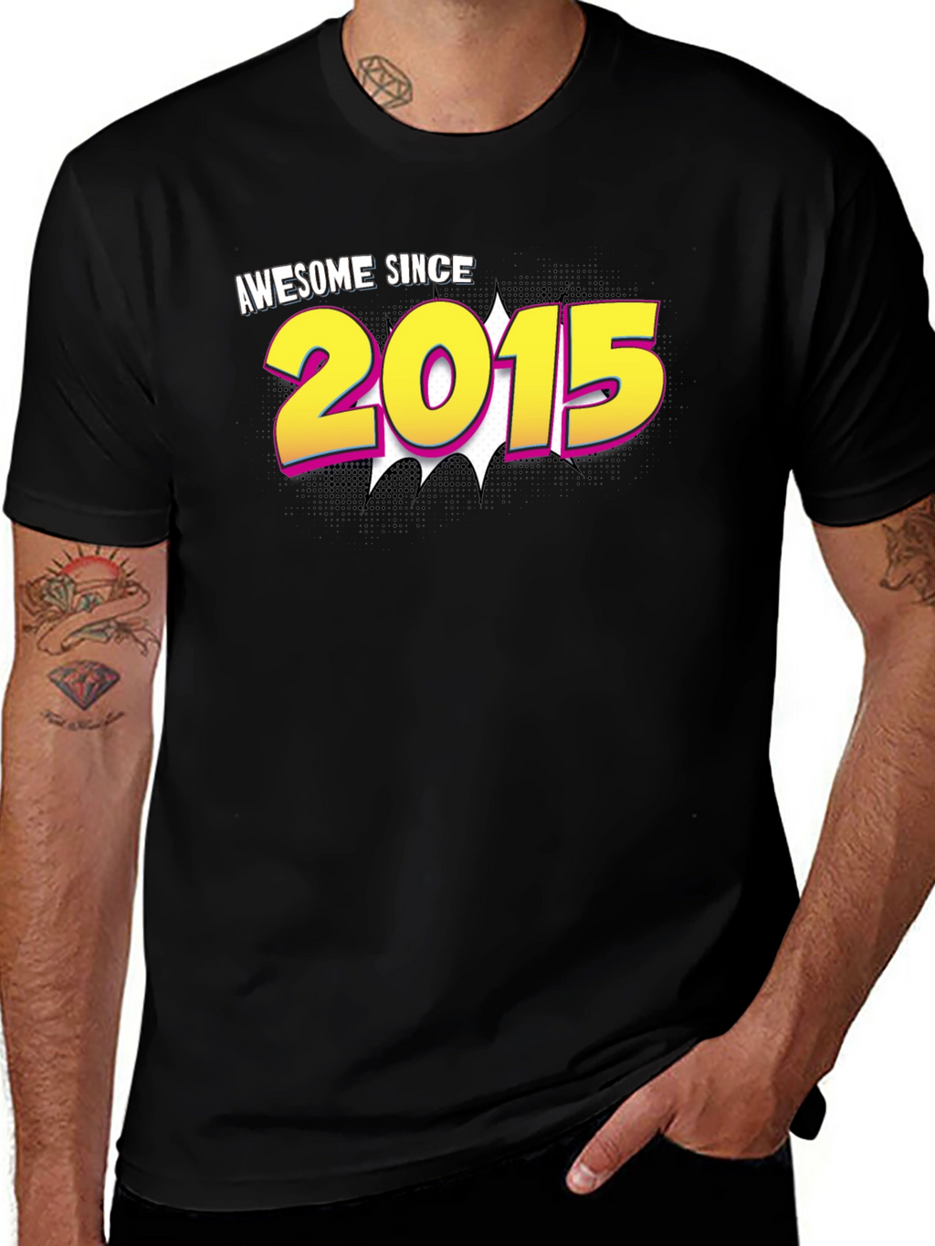 Awesome Since 2015 Black T-Shirt