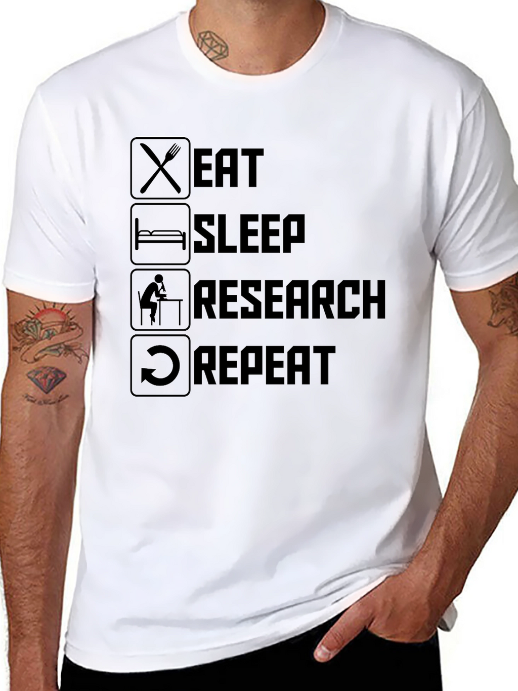 Eat Sleep Research Repeat T-Shirt