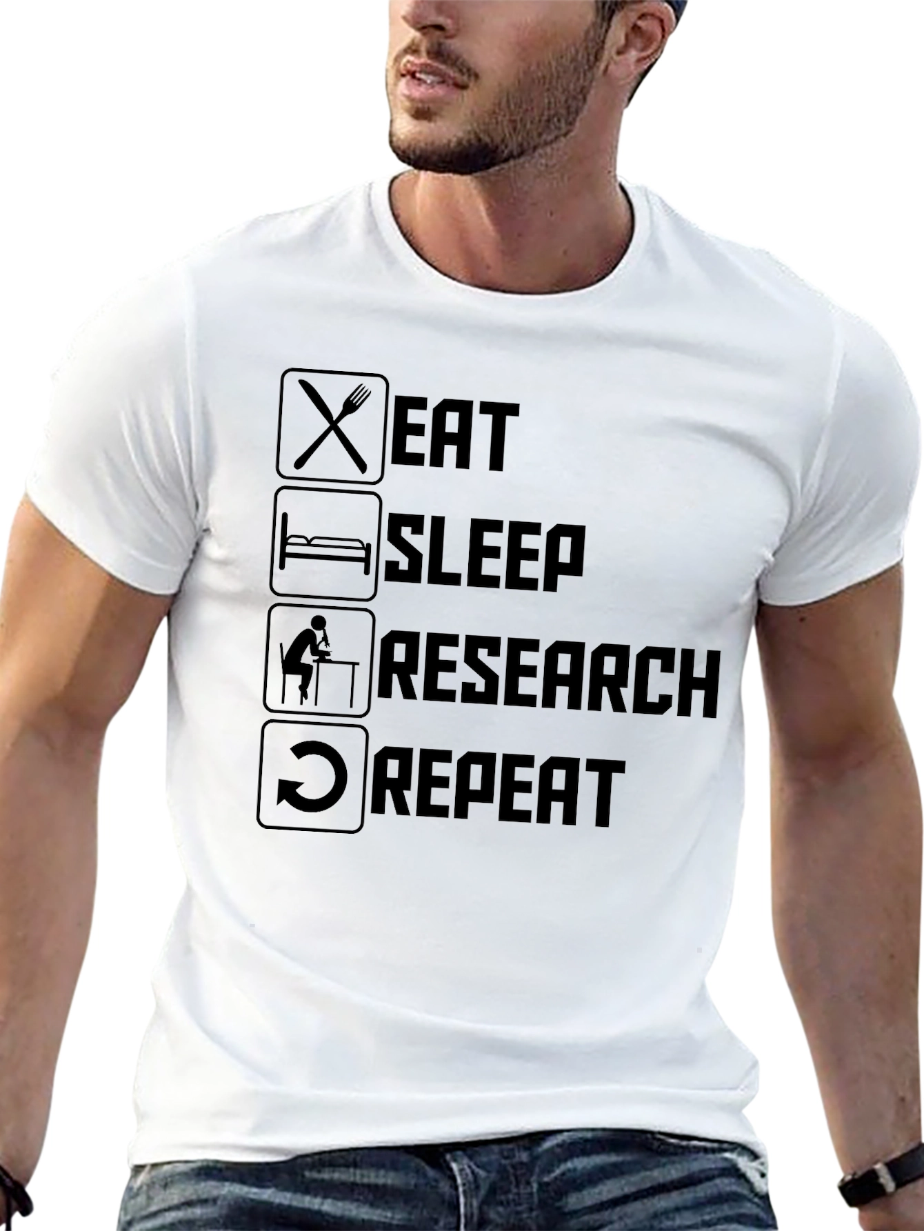 Eat Sleep Research Repeat T-Shirt
