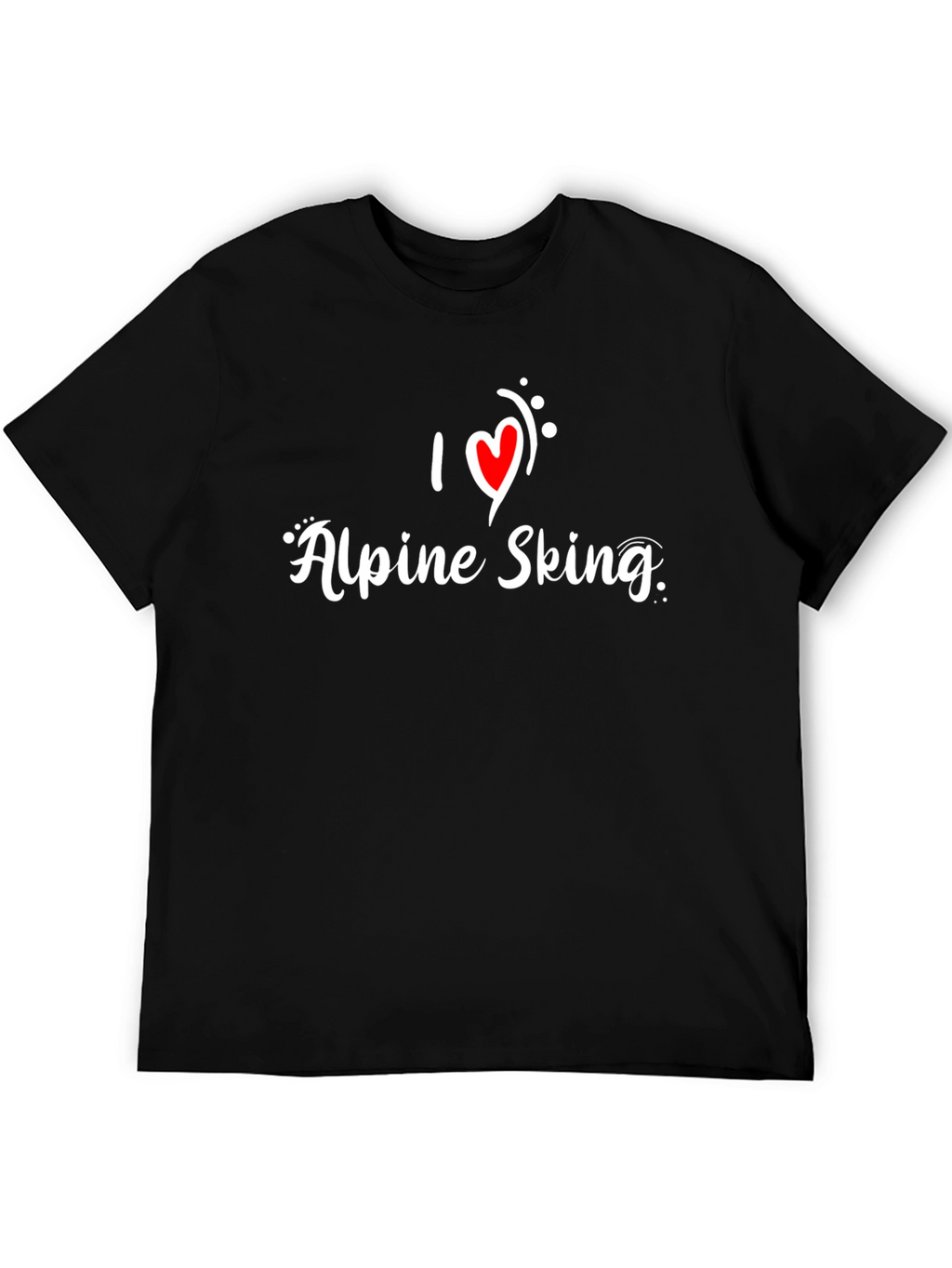 I Love Alpine Skiing Black T-Shirt