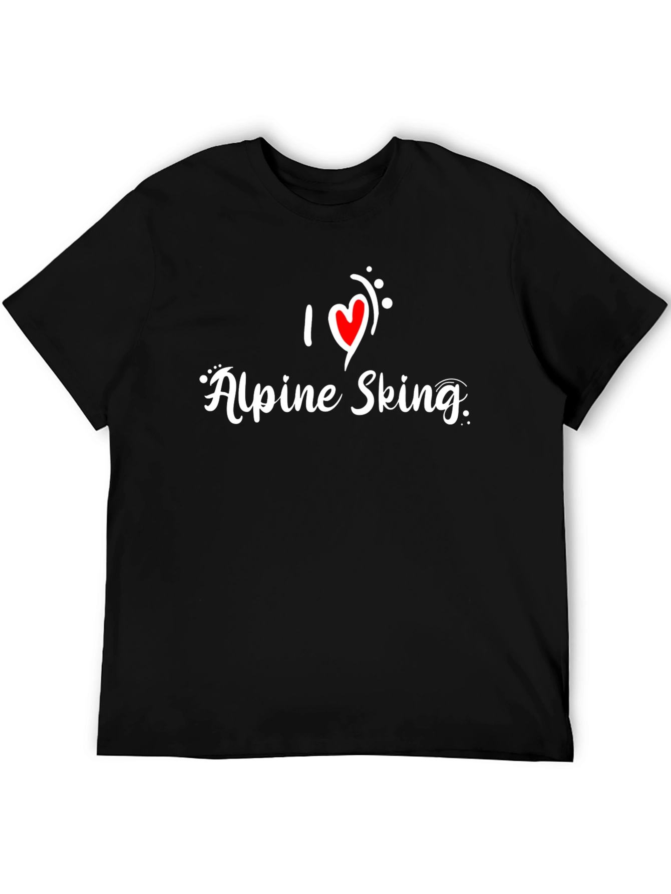 I Love Alpine Skiing Black T-Shirt