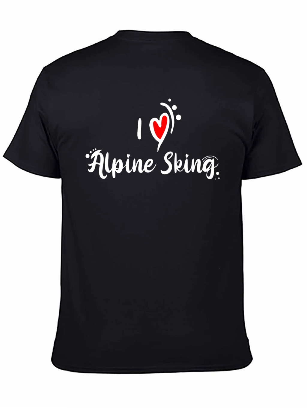 I Love Alpine Skiing Black T-Shirt